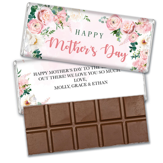 Personalized Mother's Day Floral Belgian Chocolate Bar