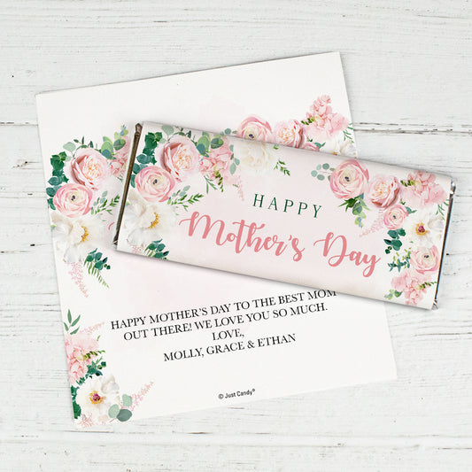 Personalized Mother's Day Floral Chocolate Bar Wrappers Only