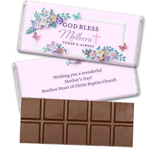Mother's Day Personalized Hershey's Milk Chocolate Bar - God Bless Mothers