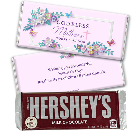 Mother's Day Personalized Hershey's Milk Chocolate Bar - God Bless Mothers