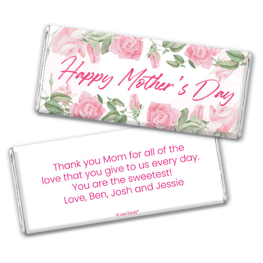 Mother's Day Personalized Hershey's Milk Chocolate Bar - Soft Roses