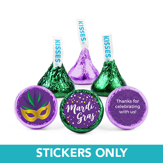 Personalized Mardi Gras Big Easy 3/4" Stickers (108 Stickers)