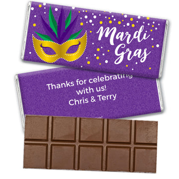 Personalized Mardi Gras Big Easy Hershey's Milk Chocolate Bar & Wrapper