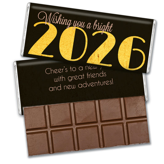Personalized New Year's Eve Bright New Year Belgian Chocolate Bar & Wrapper