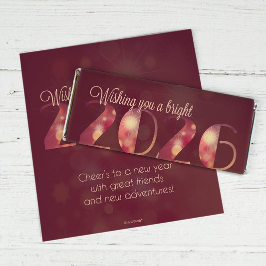 Personalized New Year's Eve Bright New Year Chocolate Bar Wrappers