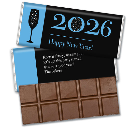 Personalized New Year's Eve A Classy New Year Belgian Chocolate Bar & Wrapper