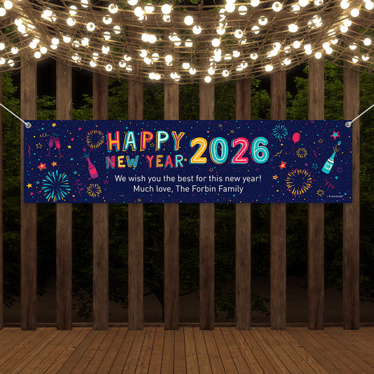 Personalized New Year's Eve Festivities 5 Ft. Banner