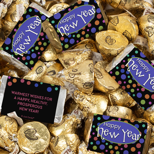 Happy New Year's Eve Hershey's Chocolate Candy Mix Kisses and Miniatures