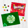 Personalized Happy St Patricks Day Watercolor Clovers Candy Favor Bag - M&Ms or Skittles