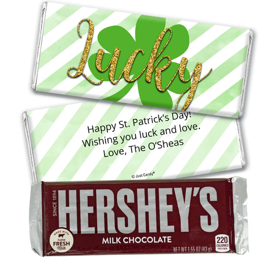 Personalized St. Patrick's Day Stripes Hershey's Milk Chocolate Bar & Wrapper