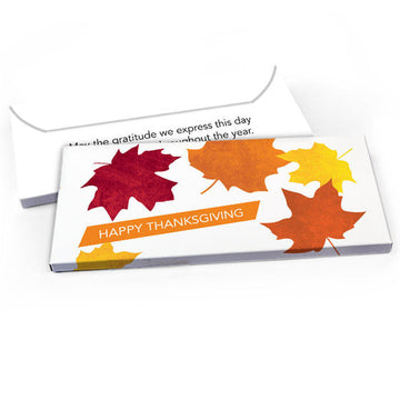 Deluxe Personalized Thanksgiving Fall leaves Candy Bar Favor Box