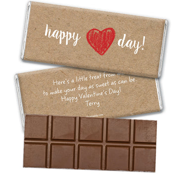 Valentine's Day Personalized Hershey's Milk Chocolate Bar Hand Drawn Heart