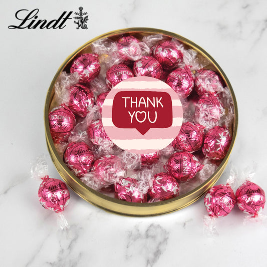 Valentine's Day Lindor Truffle Gift Tin - Thank You Text