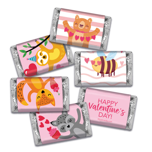 Valentine's Day Wrapped Hershey's Miniatures Woodland Buddies