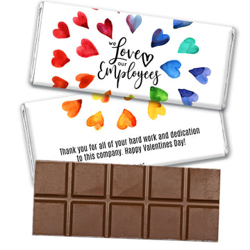 Personalized Valentine's Day Rainbow Hearts Hershey's Hershey's Milk Chocolate Bar & Wrapper