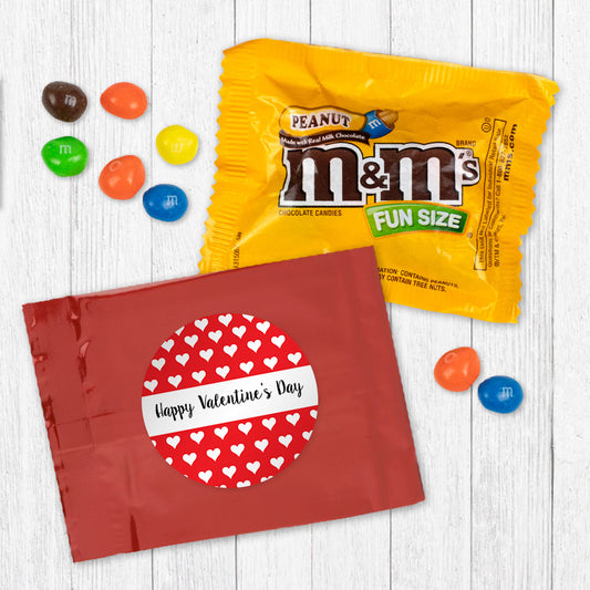 Valentine's Day Candy Favor Bag M&Ms or Skittles - Little Hearts (24 Pack)