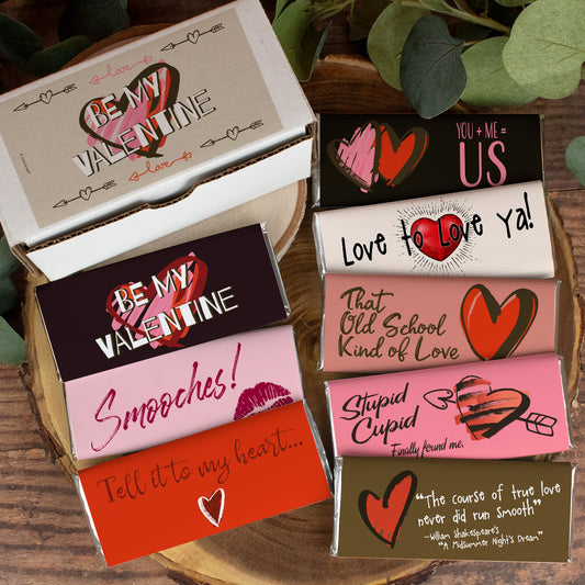 Valentine's Candy Gift Box Belgian Chocolate Bars - Be My Valentine