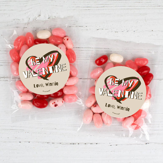 Valentine's Day Candy Bag Favor with Jelly Belly Jelly Beans - Be My Valentine