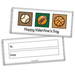 Fill in the Blank Valentine's Day Sports Hershey's Chocolate Bar & Wrapper