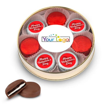 Add Your Logo Valentine's Day Chocolate Covered Oreo Cookies Gift Tin