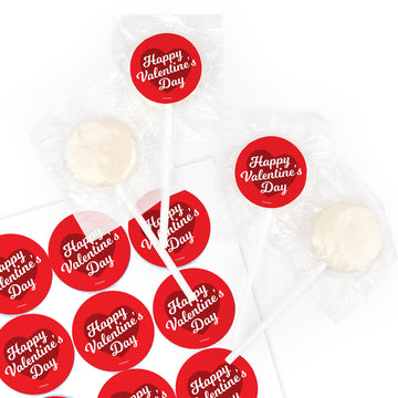 DIY Valentine's Day Stickers & Lollipop (130ct) - Script Heart