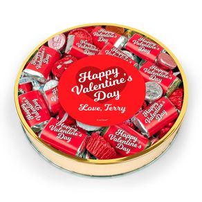 Personalized Valentine's Day Script Gift Tin with Hershey's Mix