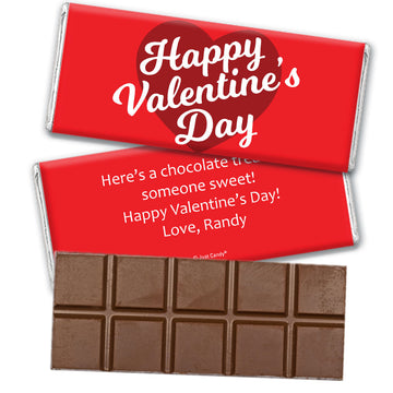 Personalized Valentine's Day Script Heart Hershey's Hershey's Milk Chocolate Bar & Wrapper