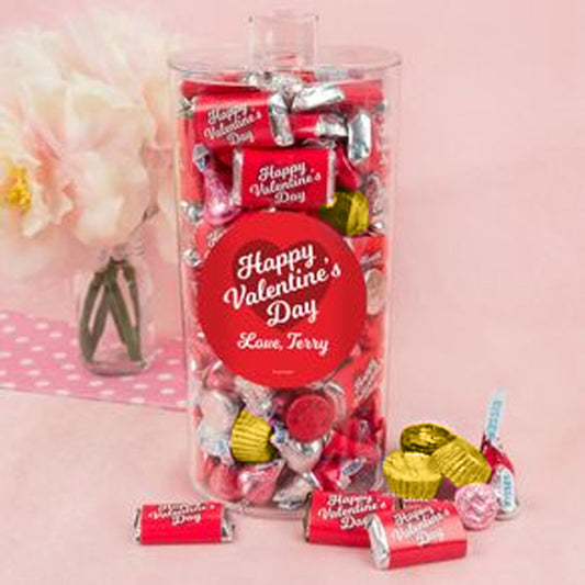 Personalized Valentine's Day Script Heart Canister 2 lb
