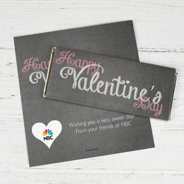 Personalized Valentine's Day Add Your Logo Charcoal Hershey's Chocolate Bar Wrappers Only