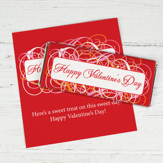Personalized Valentine's Day Swirls Hershey's Chocolate Bar Wrappers Only