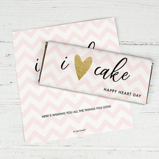 Personalized Valentine's Day Chevron Heart Chocolate Bar Wrappers Only