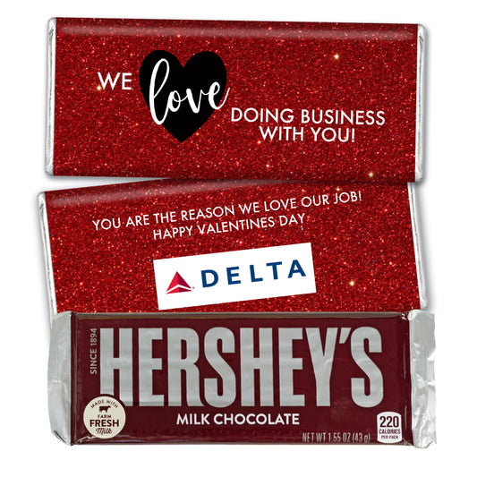Personalized Valentine's Day Corporate Dazzle Hershey's Hershey's Milk Chocolate Bar & Wrapper