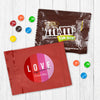 Personalized Valentine's Day Love Block Greetings Candy Favor Bag - M&Ms or Skittles