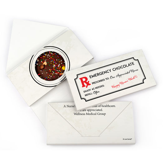 Personalized Nurse Appreciation Emergency Gourmet Infused Belgian Chocolate Bars (3.5oz)