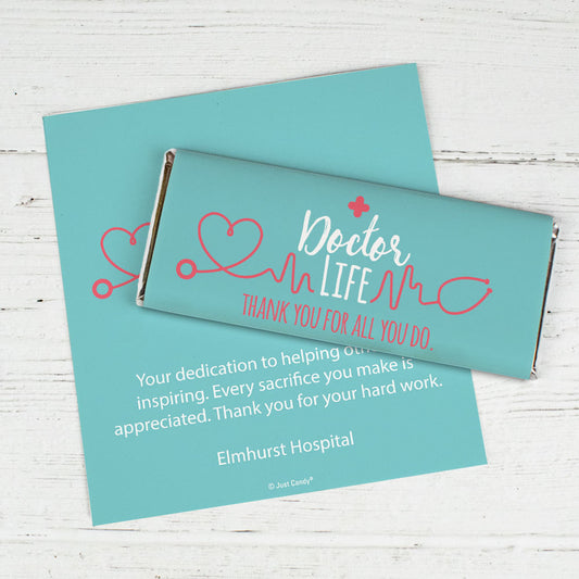 Personalized Doctor Appreciation Chocolate Bar Wrappers