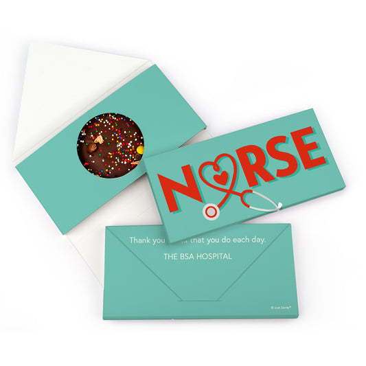 Personalized Nurse Stethoscope Gourmet Infused Belgian Chocolate Bars (3.5oz)