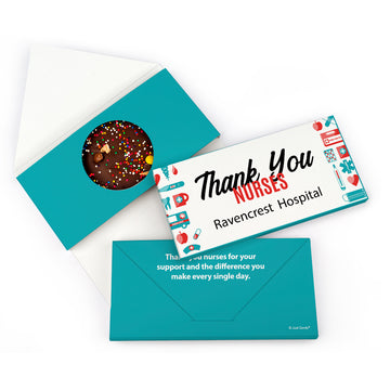 Personalized Thank You Nurses Gourmet Infused Belgian Chocolate Bars (3.5oz)