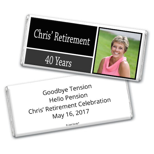 Retirement Personalized Hershey's Milk Chocolate Bar Photo Colorblock