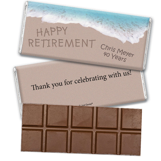 Retirement Personalized Hershey's Milk Chocolate Bar Message in Sand by Sea