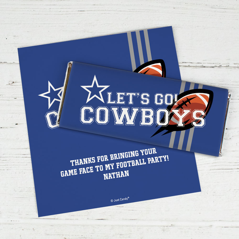 personalized-cowboys-football-party-chocolate-bar-wrappers-only-just-candy for Dallas Cowboys Party Invitations Free Printables Personalized Cowboys Football Party Chocolate Bar Wrappers Only – Just Candy for Dallas Cowboys Party Invitations Free Printables
