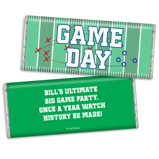 Personalized Football Party Themed Football Field Hershey's Hershey's Milk Chocolate Bar & Wrapper