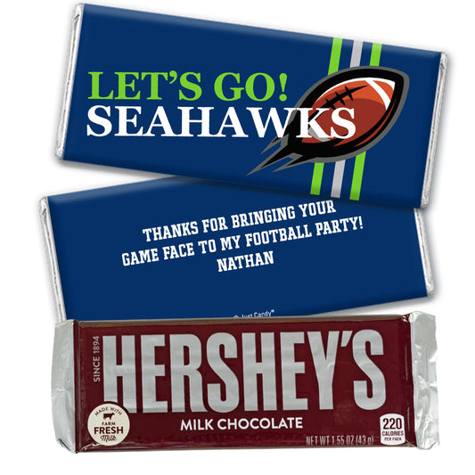 Personalized Seahawks Football Party Hershey's Hershey's Milk Chocolate Bar & Wrapper
