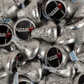 Assembled Let's Go Raiders Stickers and Hershey's Kisses Candy 13.6oz Bag 85ct