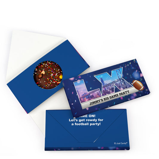 Personalized Sports Football Stadium Gourmet Infused Belgian Chocolate Bars (3.5oz)