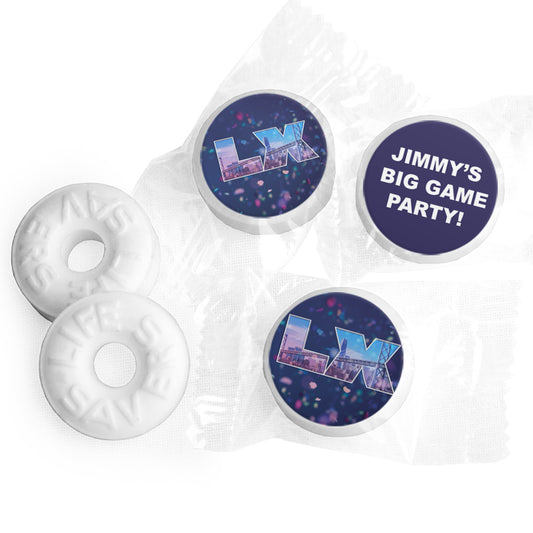 Personalized Football Party Themed Stadium Life Savers Mints