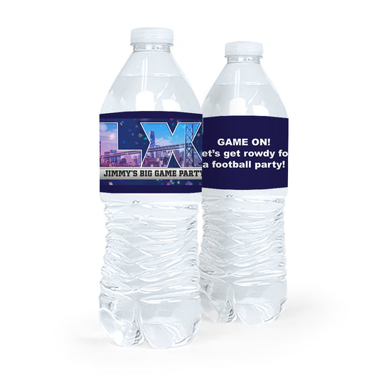 Personalized Football Party Themed Football Stadium Water Bottle Sticker Labels (5 Labels)
