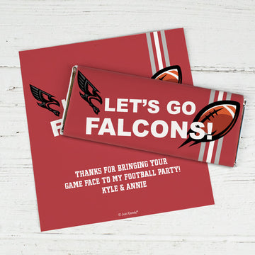 Personalized Football Party Let's Go Falcons Chocolate Bar Wrapper Only