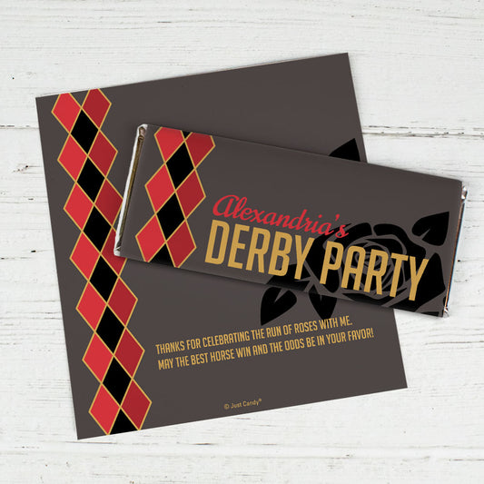 Personalized Derby Party Chocolate Bar Wrappers