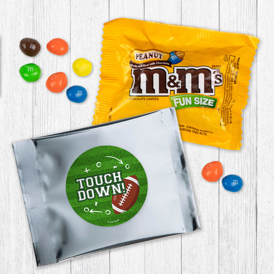 Football Touch Down Candy Favor Bag - M&Ms or Skittles