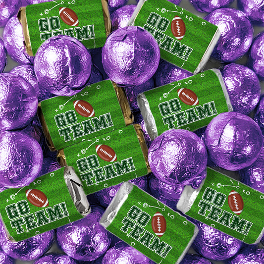 Football Party Go Team Mini Chocolate Bars and Foiled Chocolate Balls Candy Mix